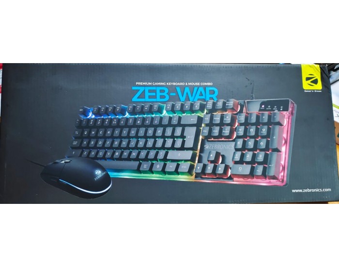 ZEBRONICS GAMING KEYBOARD MOUSE COMBO WIRED (ZEB WAR)